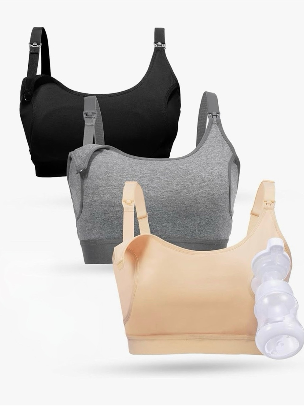 Momcozy Nursing + Pumping Bras - Set of Three